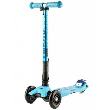 Üç təkərli qatlanan samokat Micro Maxi Deluxe Foldable T-bar Bright Blue, göy, alüminium, plastik, 5-12 yaş, 24x56x69-92 sm, təkərlər 120/80 mm, 2800 q
