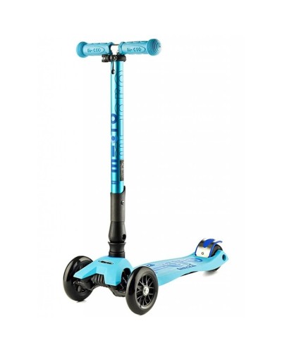 Üç təkərli qatlanan samokat Micro Maxi Deluxe Foldable T-bar Bright Blue, göy, alüminium, plastik, 5-12 yaş, 24x56x69-92 sm, təkərlər 120/80 mm, 2800 q