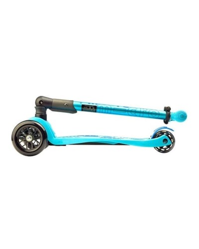 Üç təkərli qatlanan samokat Micro Maxi Deluxe Foldable T-bar Bright Blue, göy, alüminium, plastik, 5-12 yaş, 24x56x69-92 sm, təkərlər 120/80 mm, 2800 q
