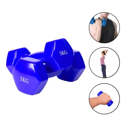 Silikon qantel dəsti Gymnic 1147/1, 5 x 5 kq, göy, 2 əd