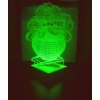 3D ночник cgy01, стекло/железо, зеленый, 27х18 см