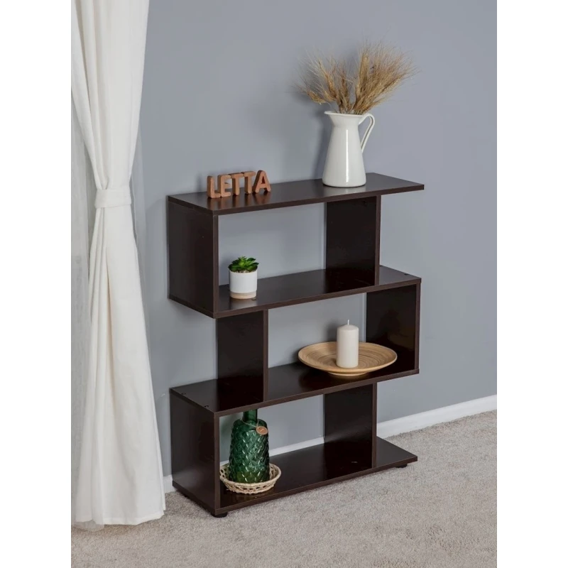 Стеллаж Letta 89x73x25 см, ЛДСП, черный Стеллаж Letta 89x73x25 см, ЛДСП, черный