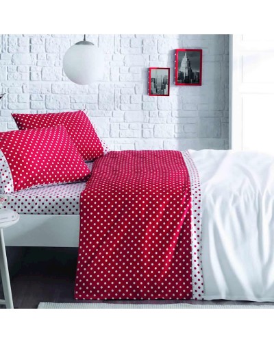 Yataq dəsti Tivolyo Home Macchiato, yorğan üzü 200x220 sm, mələfə 240x260 sm, 4 əd yastıq üzü 50x70 sm, ikinəfərlik, satin/pambıq, qırmızı