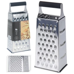 Paslanmayan polad sürtgəci Neoferr qara rezin tutacaq ilə 10x8x24 sm, gümüşü