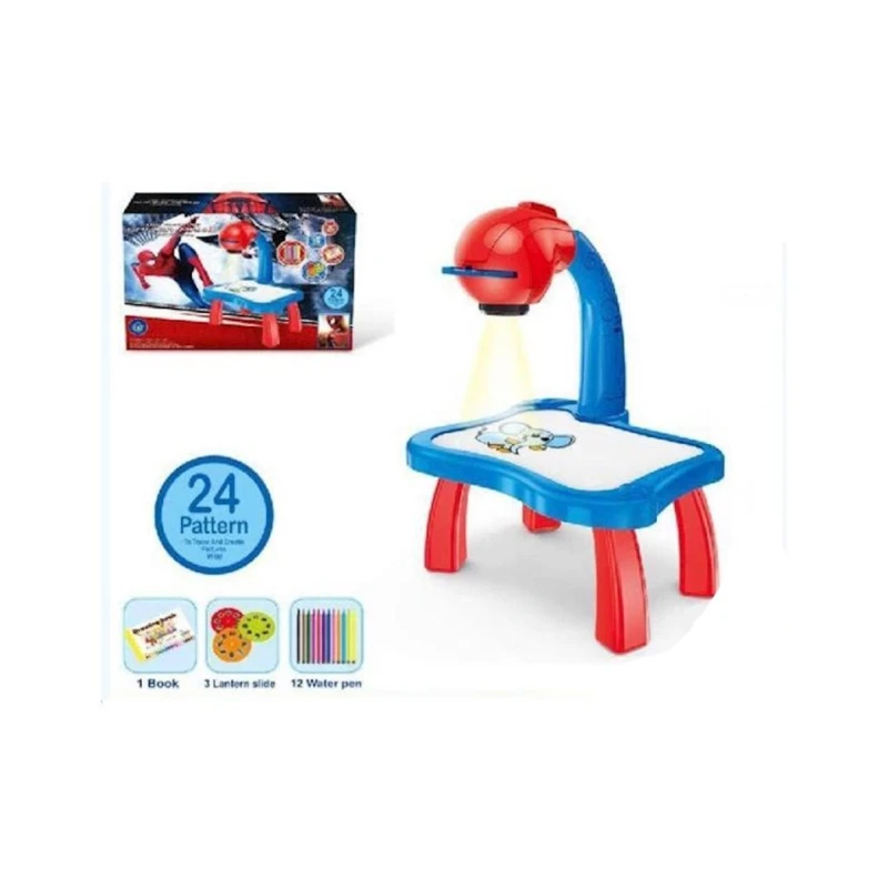 Rəsm üçün proyektor ilə dəst Spiderman Painting & Drawing Projector Table Set - 24 Patterns