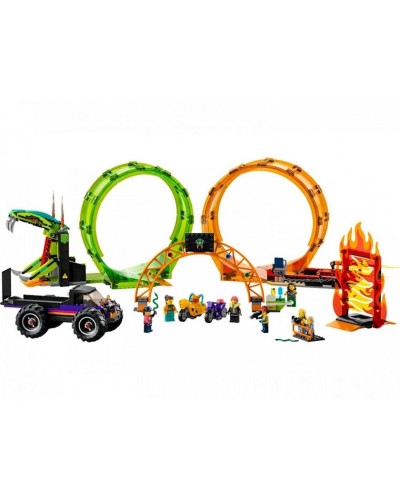 Konstruktor LEGO City Stuntz Double Loop Stunt Arena 60339, 7+ yaş, 598 hissə