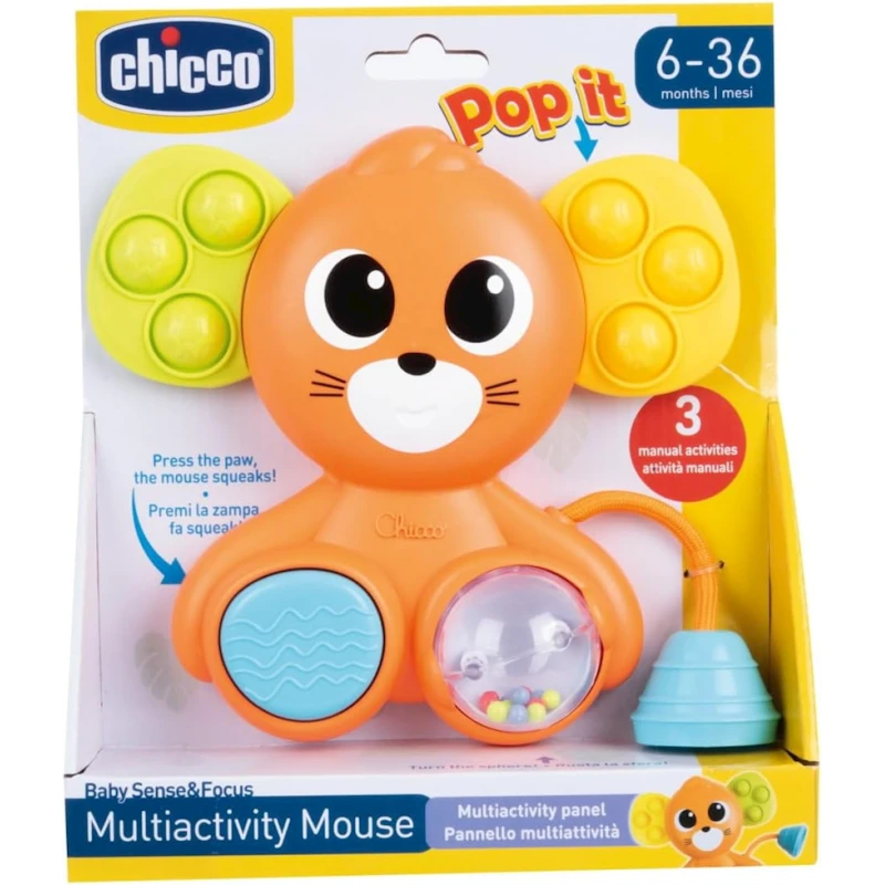 Интерактивная игрушка Chicco Multi-activity mouse, пластик, разноцветный, 6+ мес