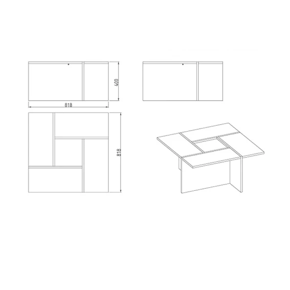 Журнальный стол Ev Plus 12115845, ЛДСП, белый/коричневый, 81x40x81 см Журнальный стол Ev Plus 12115845, ЛДСП, белый/коричневый, 81x40x81 см