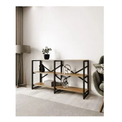 Stellaj 3563_LoftBruno3LongVotan, 134x34.4x75 sm, LDSP, qəhvəyi Stellaj 3563_LoftBruno3LongVotan, 134x34.4x75 sm, LDSP, qəhvəyi