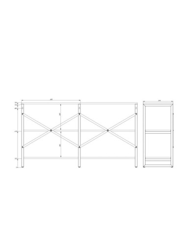 Stellaj 3563_LoftBruno3LongVotan, 134x34.4x75 sm, LDSP, qəhvəyi