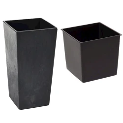 Bitkilər üçün dibçək Lamela Finezja Eco, 19х19х37 sm, qara