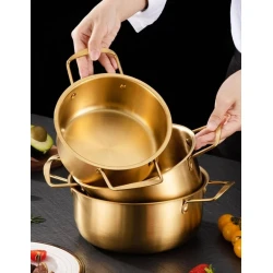 Qazan dəsti 8991000001095, paslanmayan metal, qızılı, 18/20/22 sm, 3 əd Qazan dəsti 8991000001095, paslanmayan metal, qızılı, 18/20/22 sm, 3 əd