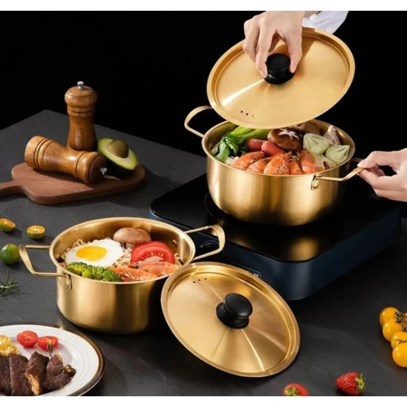 Qazan dəsti 8991000001095, paslanmayan metal, qızılı, 18/20/22 sm, 3 əd