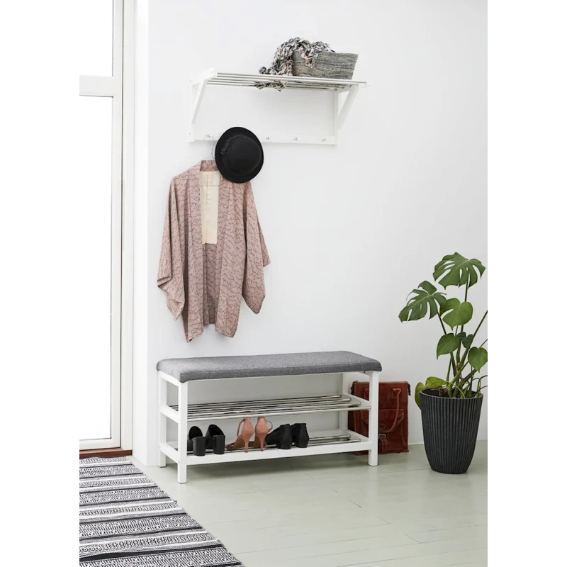 Подставка для обуви JYSK Egeskov, 100x50x34 см, белая Подставка для обуви JYSK Egeskov, 100x50x34 см, белая