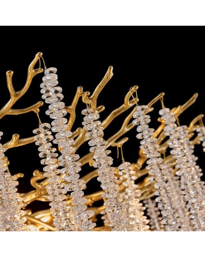 Asma çilçıraq Şəms Aydınlatma 85032-600, 8xE14, qızılı/şəffaf kristal, 60x45 sm - 33001--600 GD