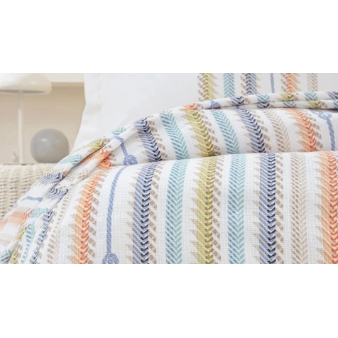 Комплект постельного белья Yataş Benito, пике 200x220 см, простыня 160x200x36 см, наволочка 50x70 см (2 шт), двуспальный, хлопок, разноцветный