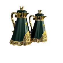 Termos-səhəng Najib NJ24, plastik, şüşə, 1 l + 0.7 l, tünd yaşıl, 2 ədəd