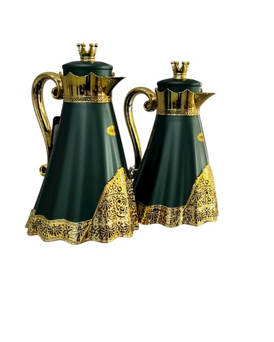 Termos-səhəng Najib NJ24, plastik, şüşə, 1 l + 0.7 l, tünd yaşıl, 2 ədəd