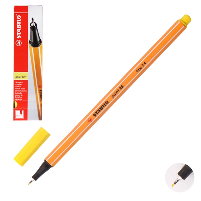 Капиллярная ручка Stabilo point 88 Lemon Yellow, желтый Капиллярная ручка Stabilo point 88 Lemon Yellow, желтый