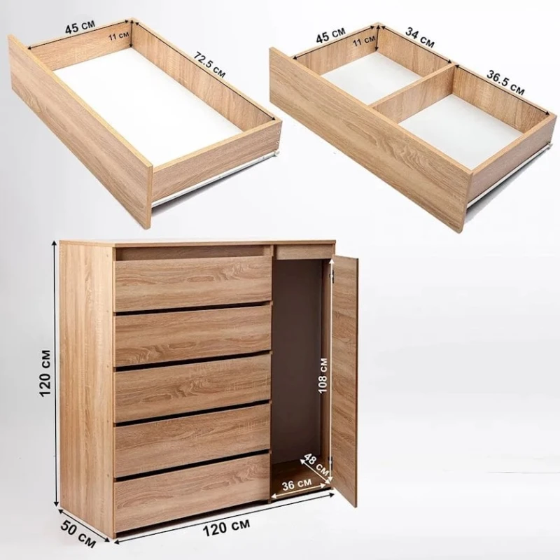 Комод Letta, бежевый, ЛДСП, 120x50x120 см Комод Letta, бежевый, ЛДСП, 120x50x120 см