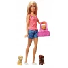 Кукла Barbie Puppy Bath Playset With Doll 3 Puppies & Accessories, 29см (887961744521)