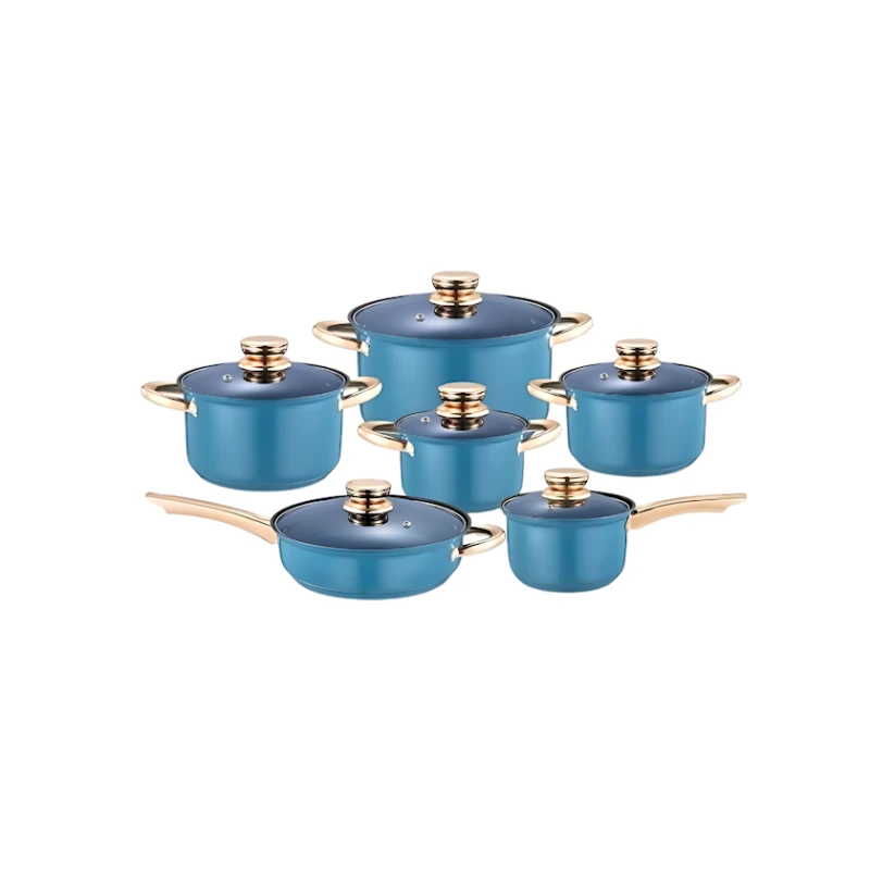 Набор кастрюль Yimattel MT-10066, нержавеющая сталь, голубой Набор кастрюль Yimattel MT-10066, нержавеющая сталь, голубой