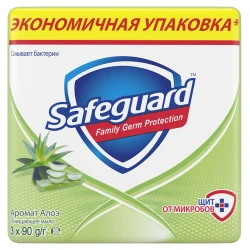 Набор мыл Safeguard Нежный уход Алоэ 3x90 г