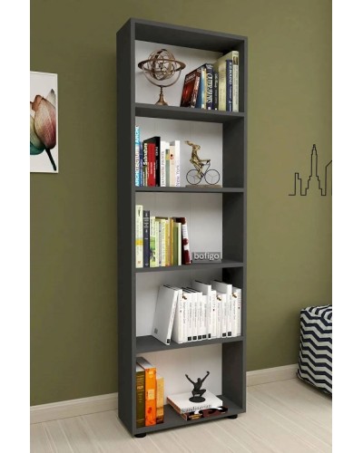 Kitablar üçün şkaf Modern2 12115589, LDSP, boz, 172x56x20 sm