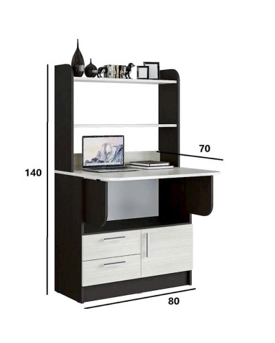 Yazı masası-tumba 3563_M2StolNik2Mix Venge/Ağ, LDSP, 140x70x80 sm
