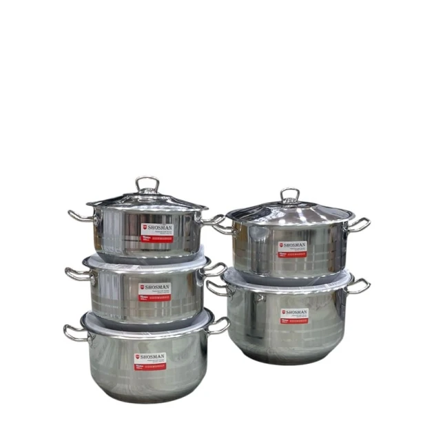 Qazan dəsti Shosman SHA-00006580, paslanmayan polad, gümüşü, 24/26/28/30/32 sm, 10 əd