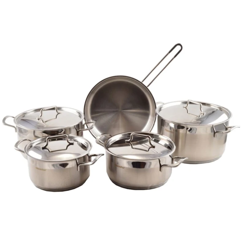 Набор кастрюль OMS 000022, 9 предметов, серебристый Набор кастрюль OMS 000022, 9 предметов, серебристый