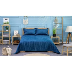 Örtük və yastıq üzü dəsti Pima Cotton SHA-00001238, 230x250 sm, velür, göy Örtük və yastıq üzü dəsti Pima Cotton SHA-00001238, 230x250 sm, velür, göy