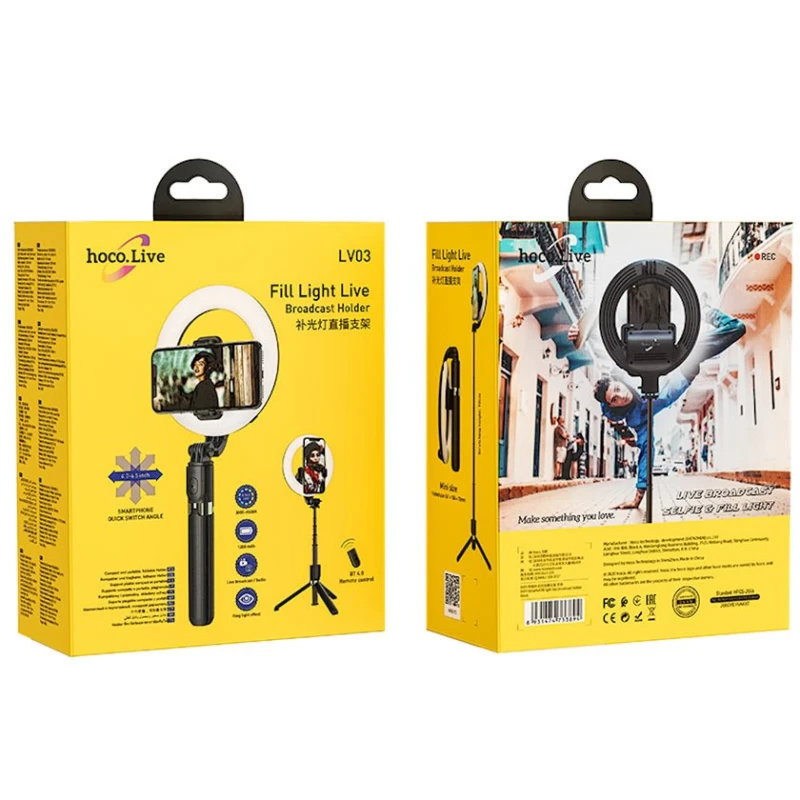 Лампа кольцевая с держателем Hoco LVO3 Plus Showfull Лампа кольцевая с держателем Hoco LVO3 Plus Showfull