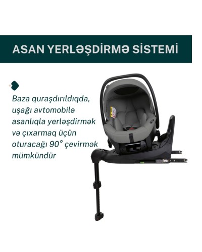 Avtomobil kreslosu Chicco Kory Plus Lunar Rock, boz/qara, 63x36x37 sm, 0+ ay