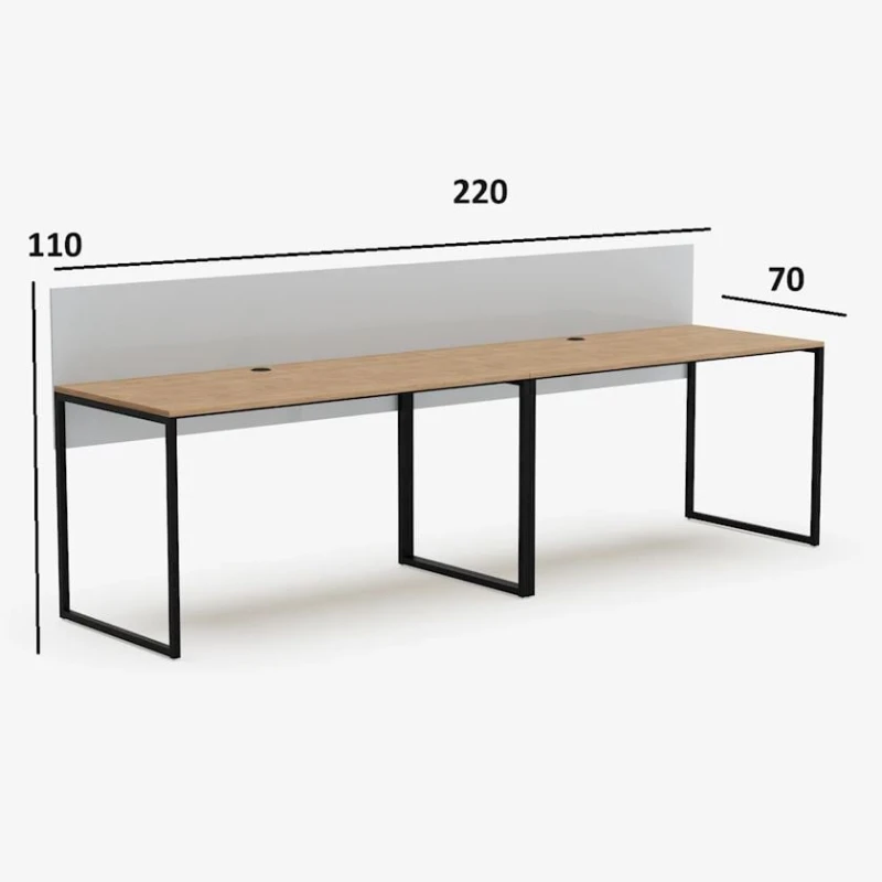 Стол 3563_LoftKomplecktVotan, 220x70x110 см, ЛДСП, коричневый