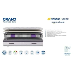 Матрас Istikbal Grand Comfort 5 Zone, 90 x 190 x 27 см, серый