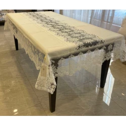 Скатерть MiraNova FS-638, 160х300 см, лен, бежевая