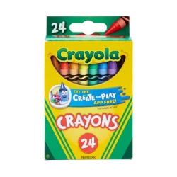 Разноцветные стандартные восковые мелки Crayola, 24 шт. 130 гр.