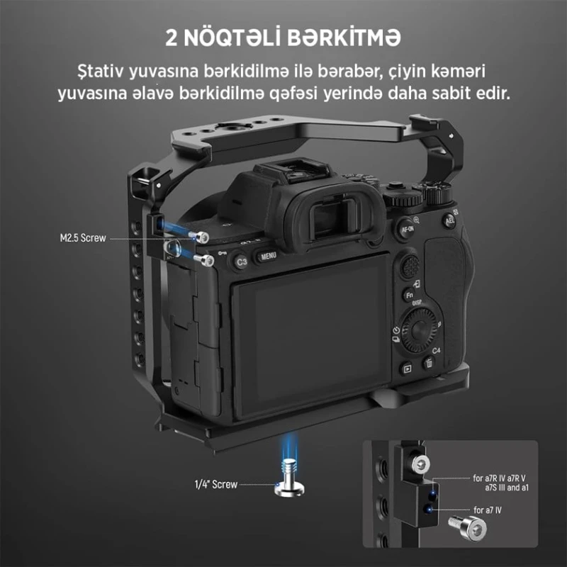 Металлический каркас Neewer CA004 для фотоаппарата Sony A7RV/A7IV/A7RIV/A7SIII/A1 Металлический каркас Neewer CA004 для фотоаппарата Sony A7RV/A7IV/A7RIV/A7SIII/A1