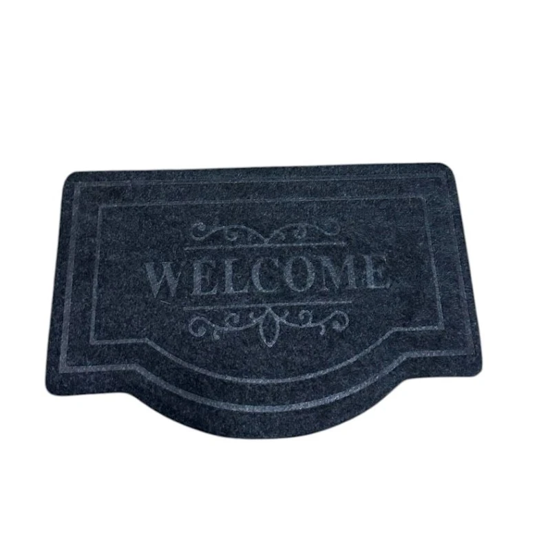 Qapı qabağı xalça SHA-2935, 45x70 sm, keçə/rezin, boz