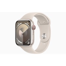 Ağıllı saat Apple Watch 9 45mm Starlight Aluminum Case with Starlight Sport Band - S/M (MR963LL/A)