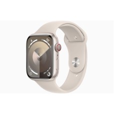 Ağıllı saat Apple Watch 9 45mm Starlight Aluminum Case with Starlight Sport Band - S/M (MR963LL/A)