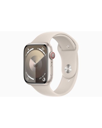 Ağıllı saat Apple Watch 9 45mm Starlight Aluminum Case with Starlight Sport Band - S/M (MR963LL/A)