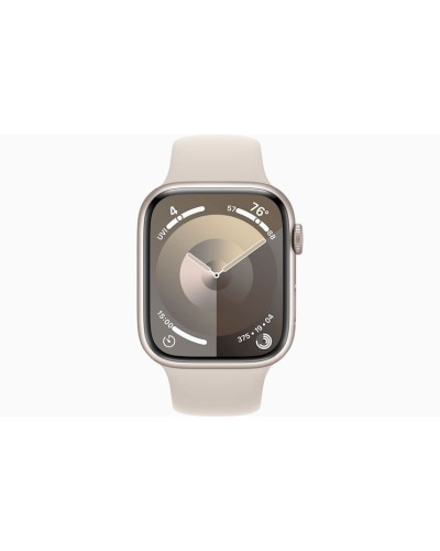 Ağıllı saat Apple Watch 9 45mm Starlight Aluminum Case with Starlight Sport Band - S/M (MR963LL/A)