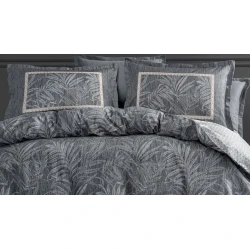 Комплект постельного белья Yataş Mervin пододеяльник 220x240, простыня 240x280, наволочки 50x70, двуспальный XL, серый