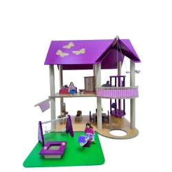 Дом для кукол LZM009, 3+ года, дерево, коричневый/розовый, 85x40x62 см Дом для кукол LZM009, 3+ года, дерево, коричневый/розовый, 85x40x62 см