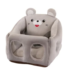 Стульчик-бустер Buster WS Mouse, серый, плюш/хлопок, 40x40 см Стульчик-бустер Buster WS Mouse, серый, плюш/хлопок, 40x40 см