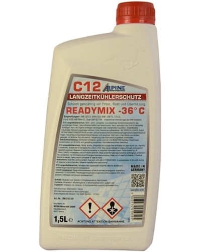 Antifriz Alpine C12 Langzeitkuhlerfrostschutz Ready-Mix -36°C, 1.5 l