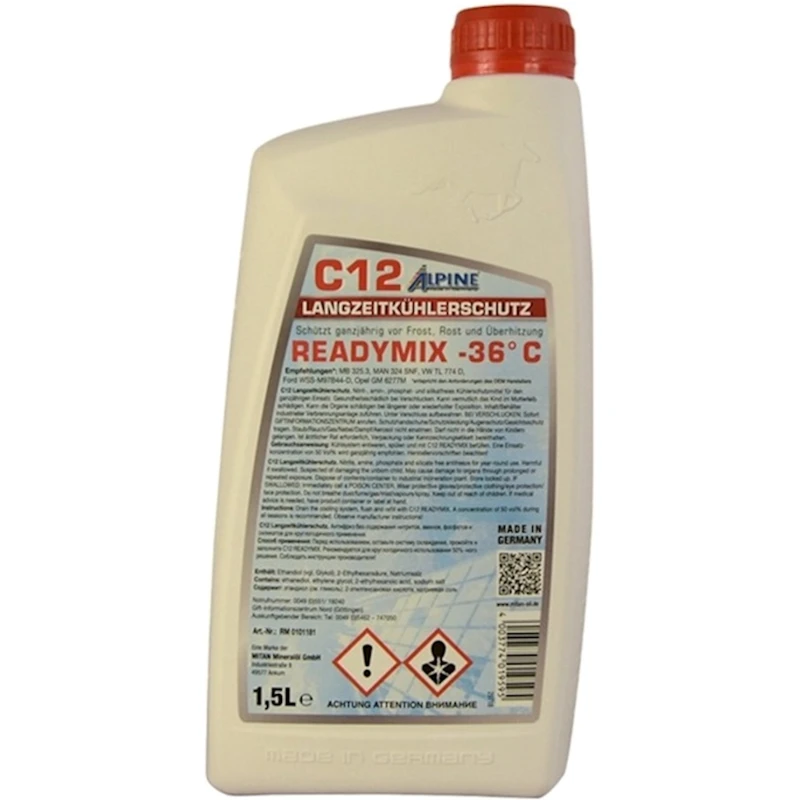 Антифриз Alpine C12 Langzeitkuhlerfrostschutz Ready-Mix -36°C, 1.5 л Антифриз Alpine C12 Langzeitkuhlerfrostschutz Ready-Mix -36°C, 1.5 л
