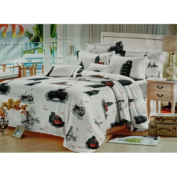 Комплект постельного белья MiraNova CTS-533, сатин, белый, простыня 200х220 см, пододеяльник 200x220 см, наволочка 50x70 см (2 шт)